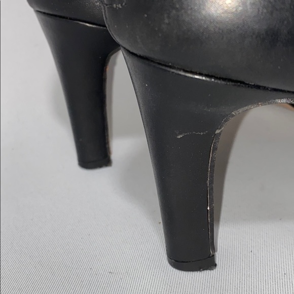 Adrienne Vittadini Black Leather High Heel Booties - Picture 6 of 10